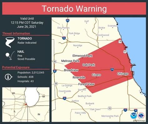 Tornado Warning issued for Cook & DuPage County